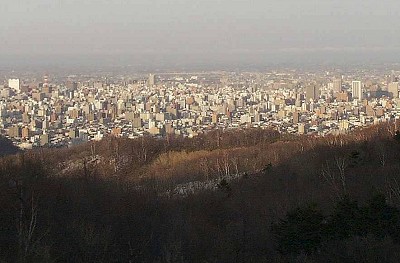 幌見峠中腹からの札幌市街地遠景 札幌市街地遠景