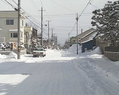 冬の札幌の住宅街 冬の札幌の住宅街